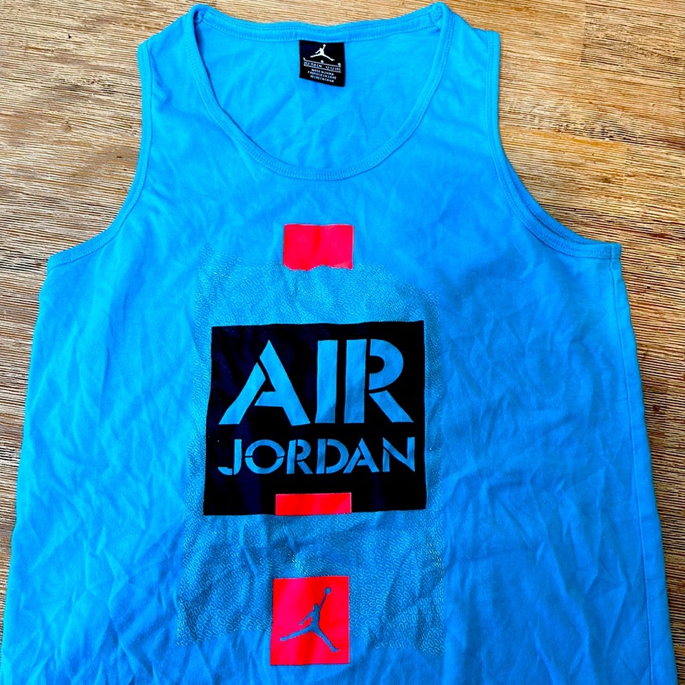 Lg. Boys Jordan tank blue and orange